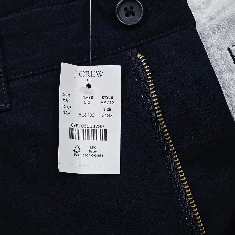 NEW J.Crew Flex Straight Leg Pants Mens 31x31 Navy Blue AA713 Performance Preppy